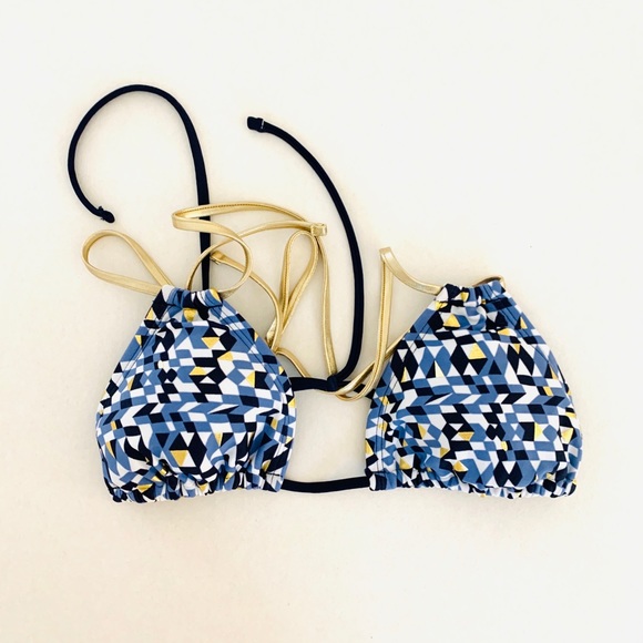 aerie Other - NWT Aerie Strappy Gold Ties Triangle Bikini Top
